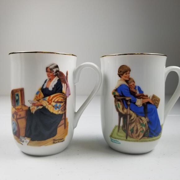 Rockwell Museum Collectible Porcelain Cups Set of 4 - Picture 3 of 10